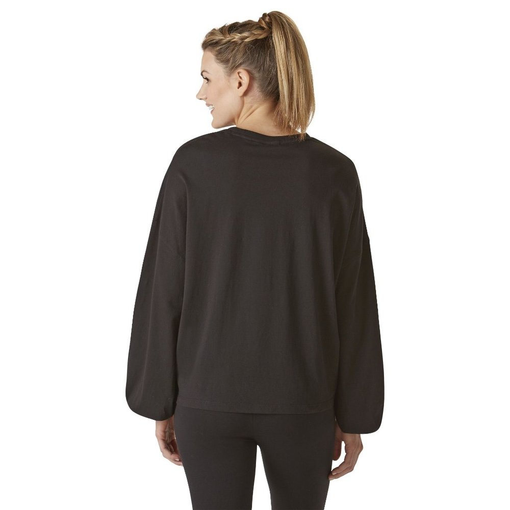 PUMA Women's Classic Logo Long-Sleeved Top - Black - Picture 3 of 7